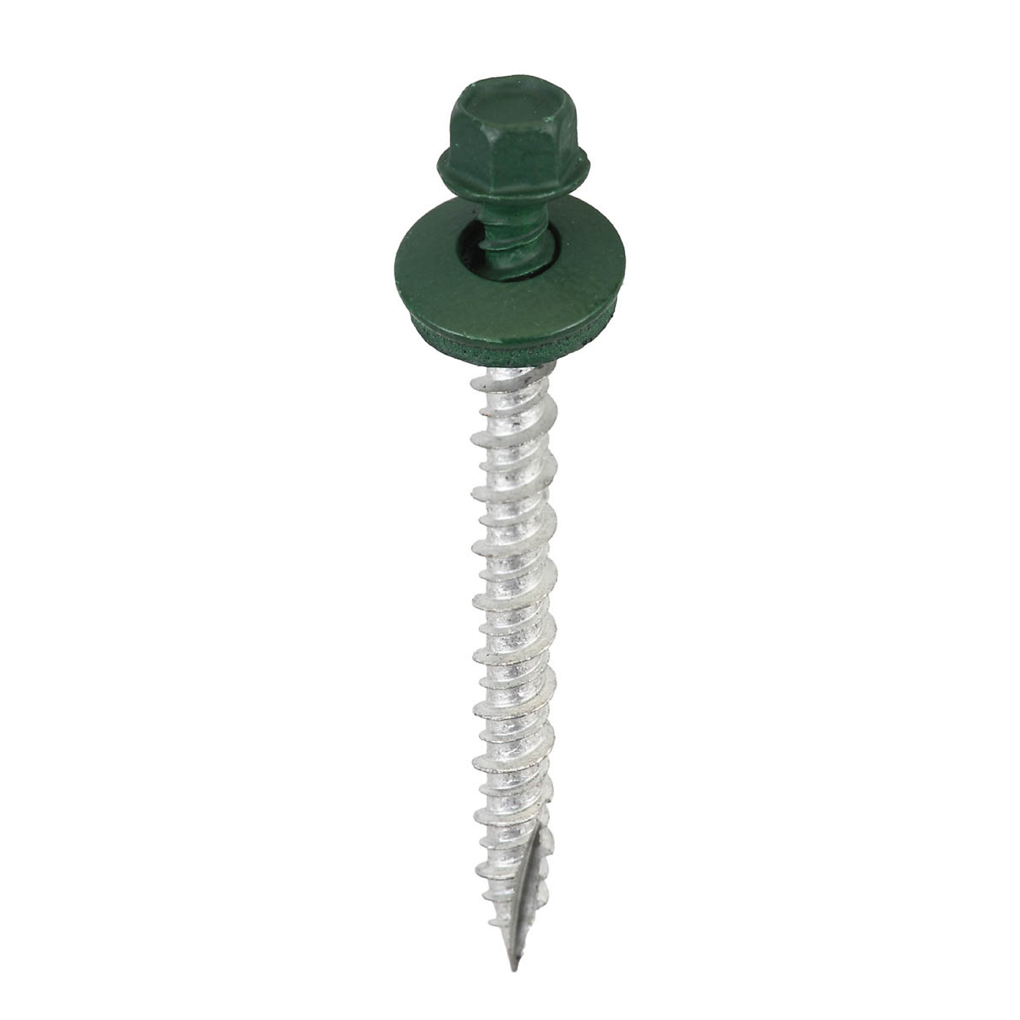 Acorn Hardware Metal to Wood Screws — #9 x 2in., 1/4in. Hex Head, Powder Coated, Forest Green, 250 Pcs, Model# SW-MW2FG250